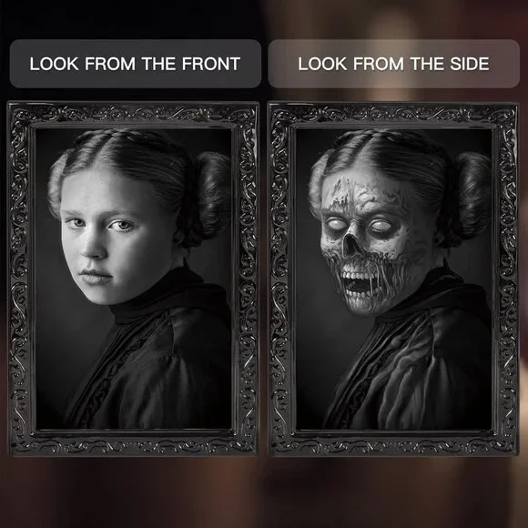 Halloween Decoration Scary Indoor Wall Decor, 3Pack 3D Changing Face Moving Pict - Picture 3 of 7